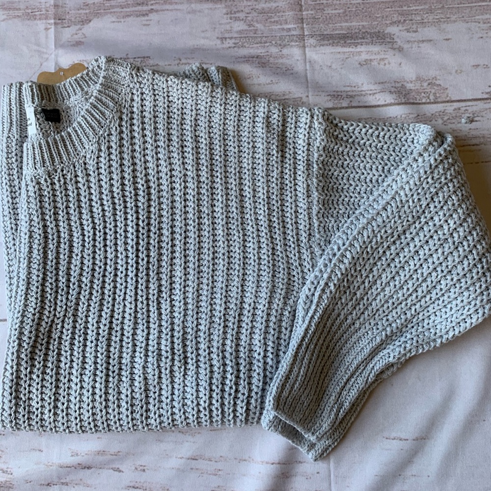 STELLAR DESIGNS OVERSIZED CREWNECK Large knit SWEATER one size grey